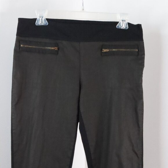 MADO Et Les Autres Women's 40 / M Black Faux Leather Panel Skinny Legging Pants - Picture 2 of 8